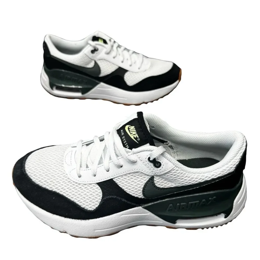 Nike Air Max SYSTM Boys 6.5Y Black White Green Sneakers New No Box